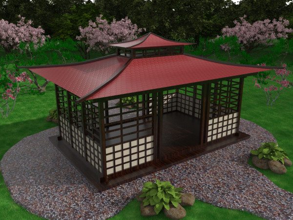 Беседка в японском стиле: конструктивные особенности, способы сооружения
