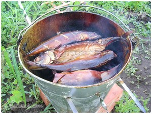 Коптильня горячего копчения для приготовления рыбы