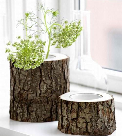 Декоративные вазы из дерева 