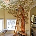 Имитация дерева на стене: необычный элемент изобретательного дизайна