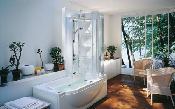 Разновидности и преимущества совмещенной ванны с душевой кабиной