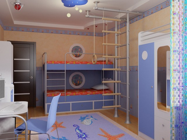 Дизайн детской комнаты для двух мальчиков