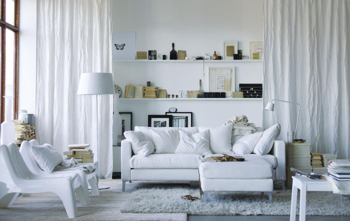 Белые шторы в интерьере: секрет красоты в каждой комнате