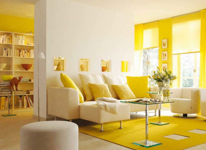 Желтые шторы в современном интерьере — креативные идеи