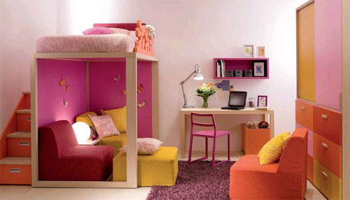 Дизайн интерьера маленькой детской комнаты 