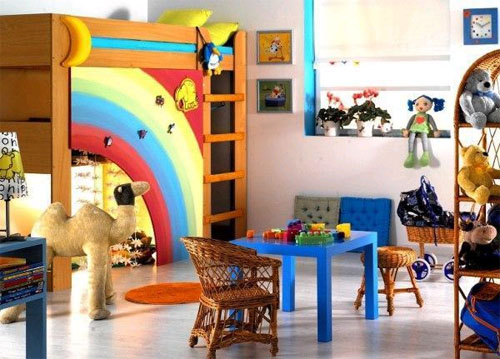 Дизайн интерьера маленькой детской комнаты 