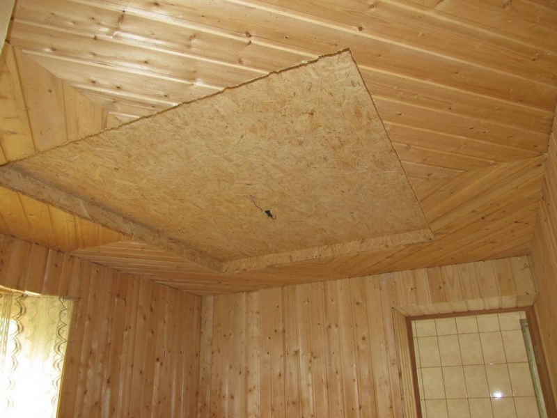 Потолок из фанеры