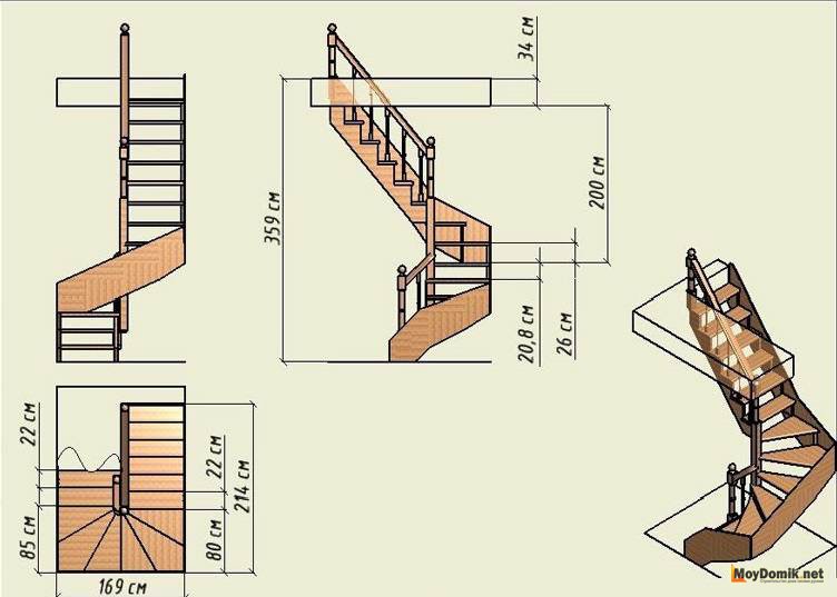 Как построить деревянную лестницу на второй этаж – технология изготовления – схема и видео