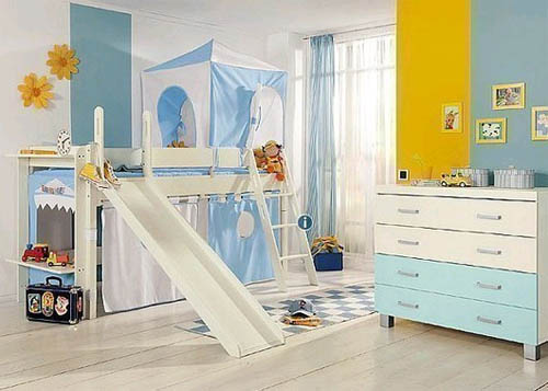 Голубая детская комната: жизнерадостность и легкость 