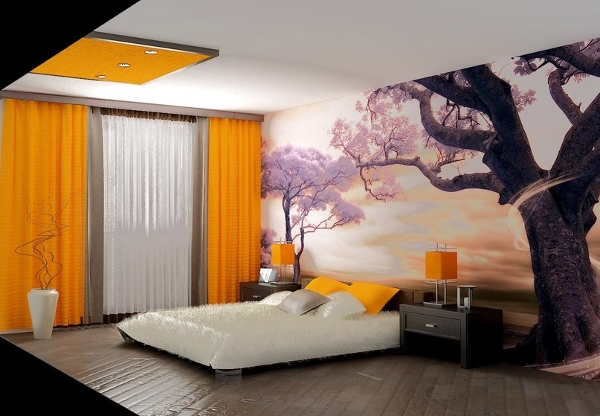 
	Отделка стен в спальне своими руками: отделка деревом, обоями, гипсокартоном (фото)	