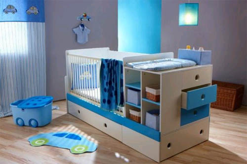 Голубая детская комната: жизнерадостность и легкость 