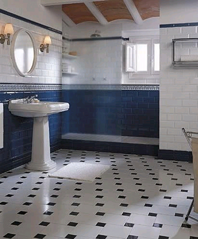 Ванная комнат в стиле ретро: интересные приемы 